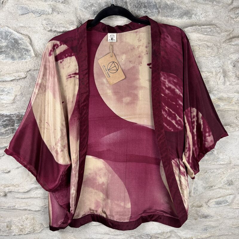 SALE // PETITE KIMONO STYLE JACKET UK8 to UK12: purple full moon - product images  of 