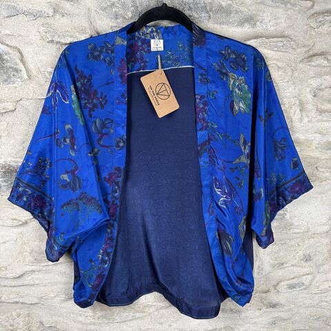 SALE,//,PETITE,KIMONO,STYLE,JACKET,UK8,to,UK12:,dark,blue,,floral,Dark, Blue, floral, Petite, Kimono, style, jacket, handmade, ireland 