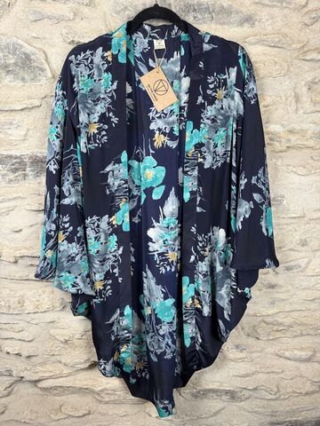 SALE,//,ORIGINAL,KIMONO,style,jacket,UK8,to,UK14:,blue,,floral, blue, floral, kimono, style, jacket, cardigan, on, the, verge