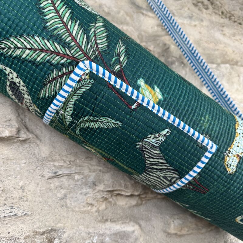 COTTON YOGA MAT BAG: green, jungle theme   - product images  of 