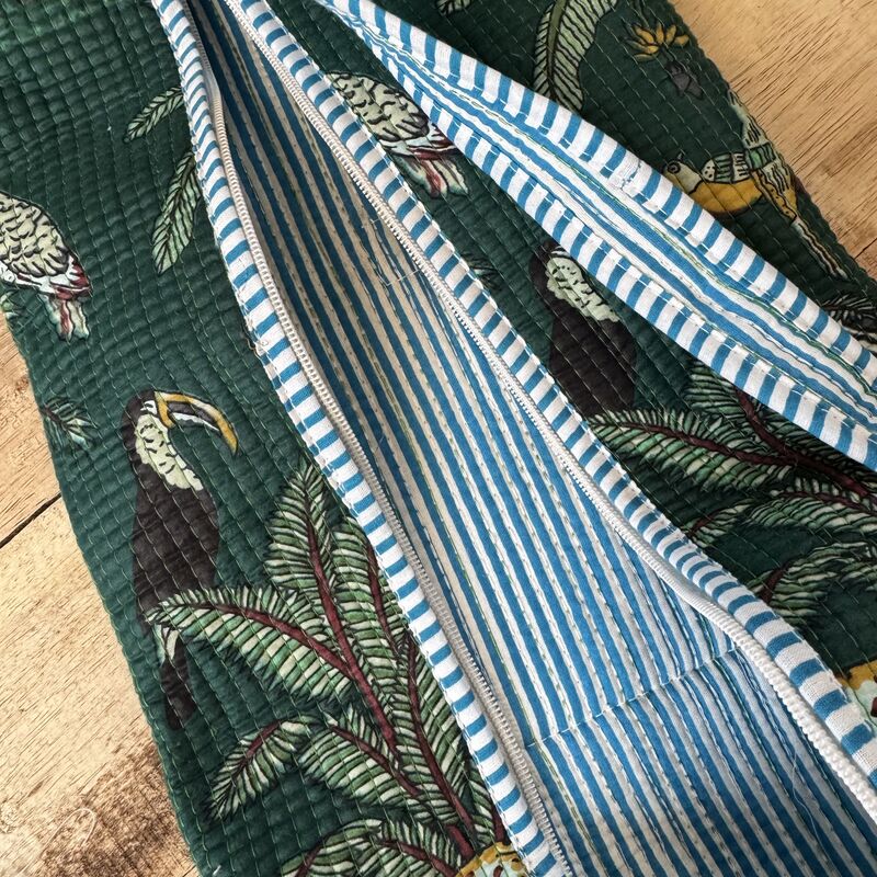 COTTON YOGA MAT BAG: green, jungle theme   - product images  of 