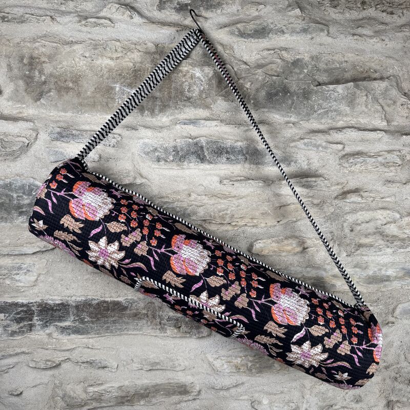 COTTON YOGA MAT BAG: black, floral - product images  of 