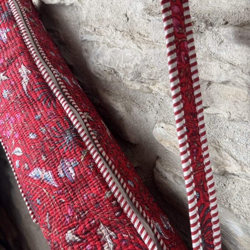 COTTON YOGA MAT BAG: red, floral - product images  of 