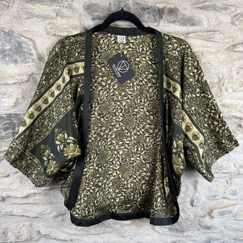 PETITE,KIMONO,STYLE,JACKET,UK8,to,UK12:,army,green,,floral,Army, Green, floral, Petite, Kimono, style, jacket, handmade, ireland 