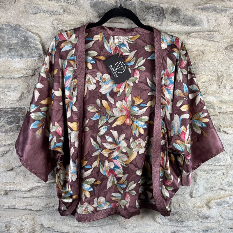 PETITE KIMONO STYLE JACKET UK8 to UK12: mauve, floral - product images  of 