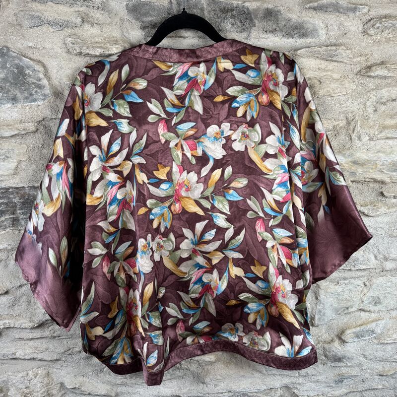 PETITE KIMONO STYLE JACKET UK8 to UK12: mauve, floral - product images  of 