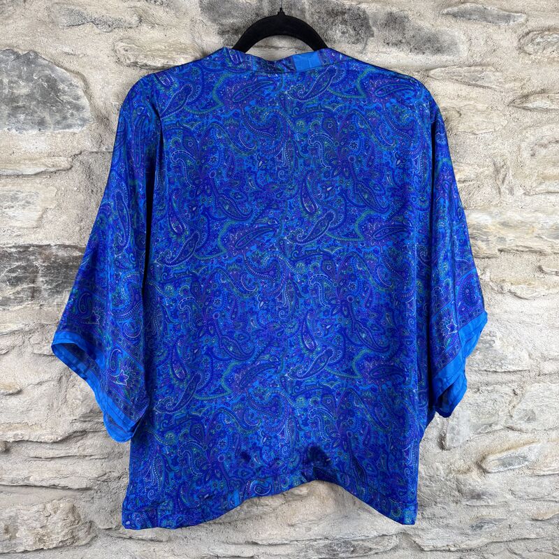 PETITE KIMONO STYLE JACKET UK8 to UK12: electric blue, floral - product images  of 
