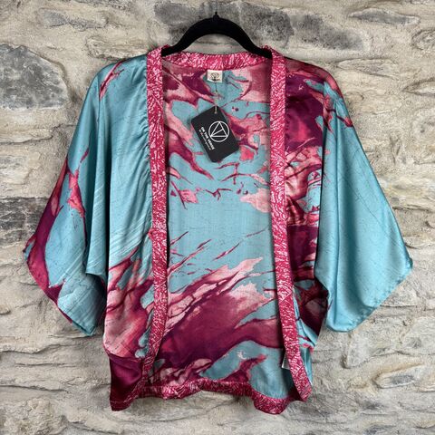PETITE,KIMONO,STYLE,JACKET,UK8,to,UK12:,aqua,blue,,hot,pink,aqua blue, hot pink, Petite, Kimono, style, jacket, handmade, ireland 