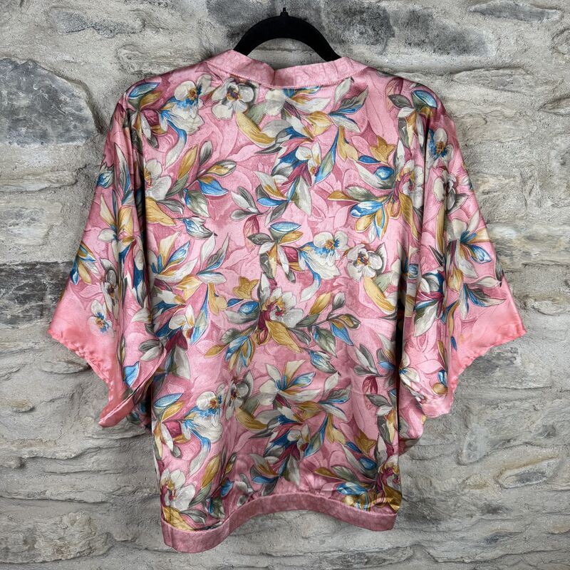PETITE KIMONO STYLE JACKET UK8 to UK12: pink, floral - product images  of 