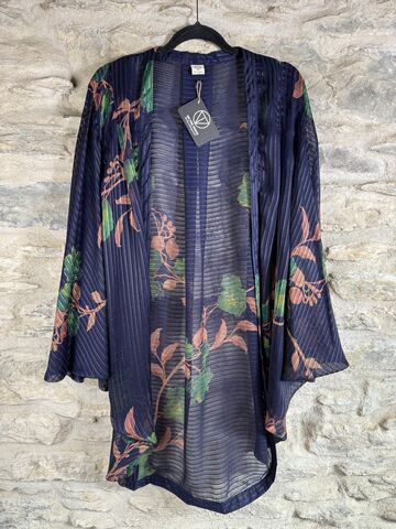 ORIGINAL,KIMONO,style,jacket,UK8,to,UK18:,navy,blue,,orange,,green,with,silver,threads,navy blue, orange, green with silver threads, kimono, style jacket, soft, polyester, kaftan, jacket, cardigan, ontheverge