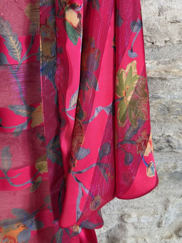 ORIGINAL KIMONO style jacket UK8 to 18: hot pink, grey, with silver threads - product images  of 