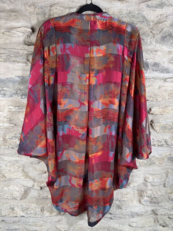 ORIGINAL KIMONO style jacket UK8 to UK16: hot pink, grey, orange with silver threads - product images  of 