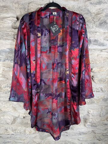 ORIGINAL,KIMONO,style,jacket,UK8,to,UK16:,hot,pink,,purple,,grey,,orange,with,silver,threads,hot pink, purple, grey, orange with silver threads  , kimono, style jacket, soft, polyester, kaftan, jacket, cardigan, ontheverge