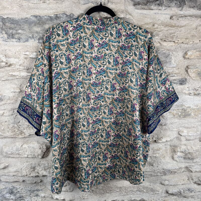 SALE // PETITE KIMONO STYLE JACKET UK10 to UK16: beige, blue, pink, paisley - product images  of 