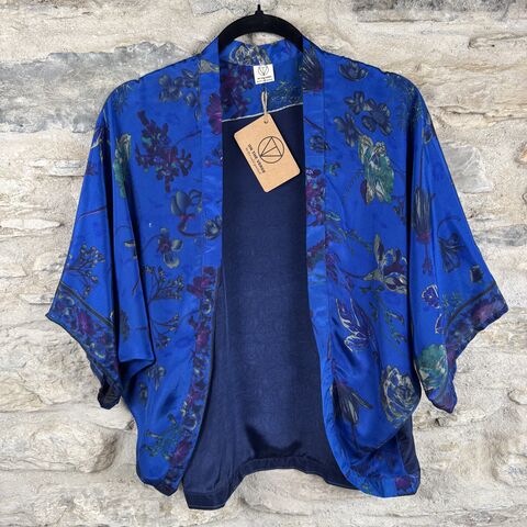 SALE,//,PETITE,KIMONO,STYLE,JACKET,UK8,to,UK12:,electric,blue,,floral,electric blue, floral , Petite, Kimono, style, jacket, handmade, ireland 