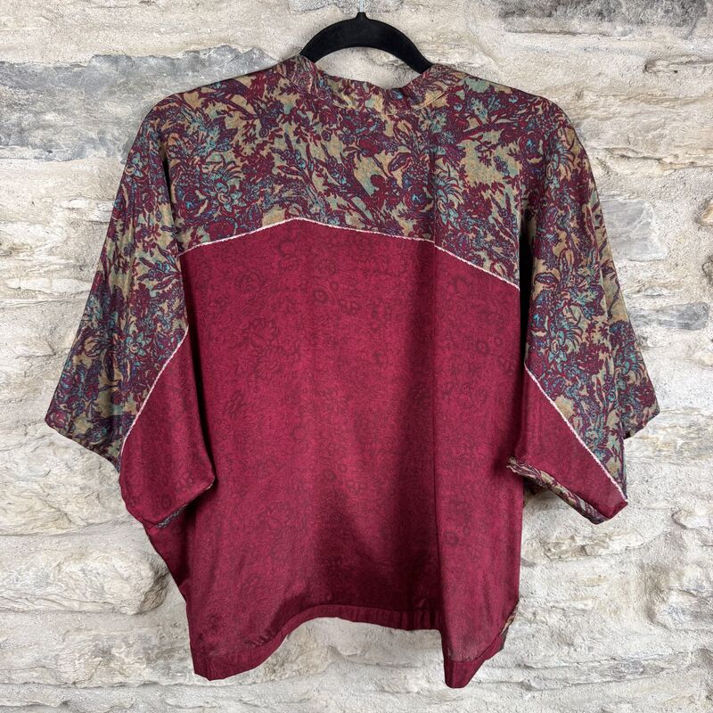 SALE // PETITE KIMONO STYLE JACKET UK8 to UK12: purple, aqua blue, floral  - product images  of 
