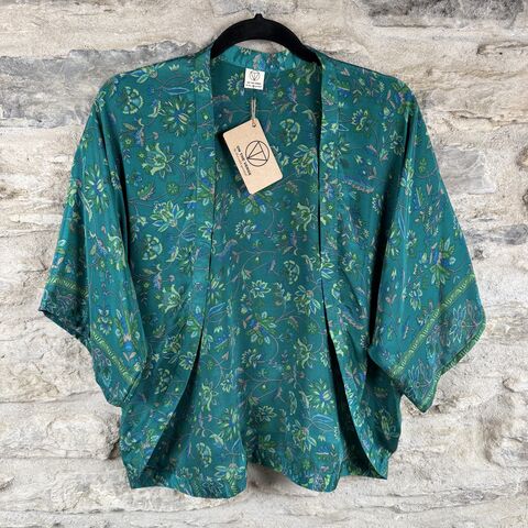 SALE,//,PETITE,KIMONO,STYLE,JACKET,UK8,to,UK14:,teal,green,,floral,teal green, floral, Petite, Kimono, style, jacket, handmade, ireland 