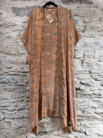 SALE,//,LONG,KIMONO,STYLE,JACKET,ONE,SIZE,UK10,to,28:,light,taupe,,burnt,orange,light taupe, burnt orange, grey, long, Kimono, style, jacket, curvy, plus, size, on, the, verge