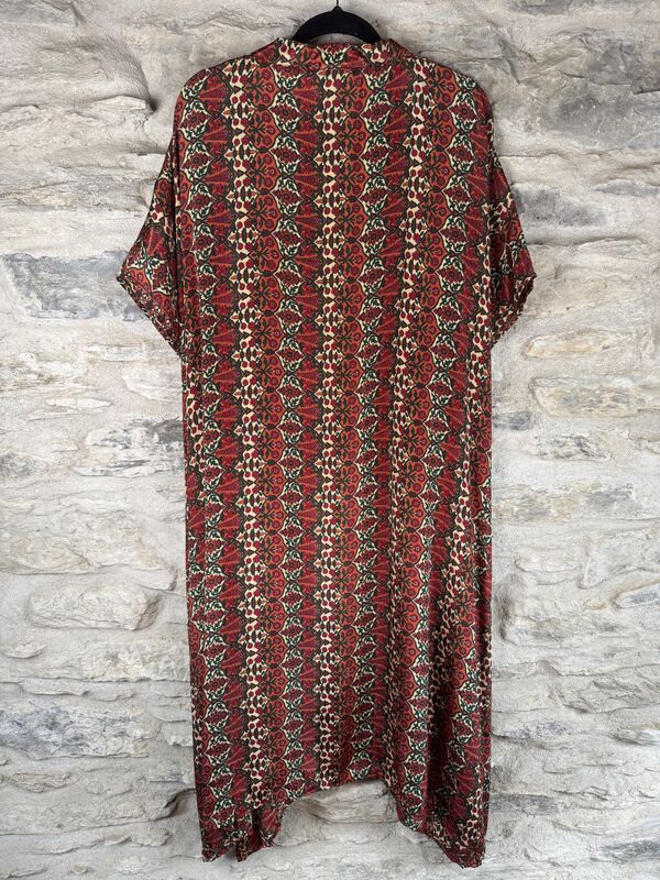 SALE // LONG KIMONO STYLE JACKET ONE SIZE UK10 to 28: red, green, orange - product images  of 