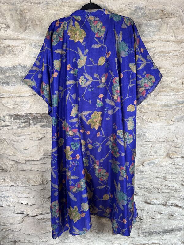 NEW EXTRAVAGANT LONG KIMONO STYLE JACKET UK10 to 28: electric blue, pink, lime, floral - product images  of 