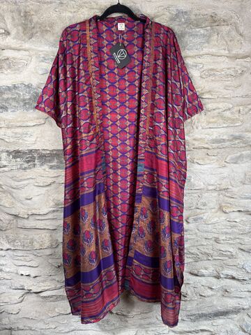 NEW,EXTRAVAGANT,LONG,KIMONO,STYLE,JACKET,UK10,to,28:,pink,,purple,,gold,pink, purple, gold, floral, long, Kimono, style, jacket, curvy, plus, size, on, the, verge