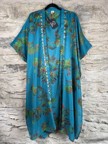 NEW,EXTRAVAGANT,LONG,KIMONO,STYLE,JACKET,UK10,to,28:,blue,,lime,,floral,blue, lime, floral, long, Kimono, style, jacket, curvy, plus, size, on, the, verge