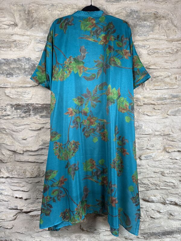 NEW EXTRAVAGANT LONG KIMONO STYLE JACKET UK10 to 28: blue, lime, floral - product images  of 