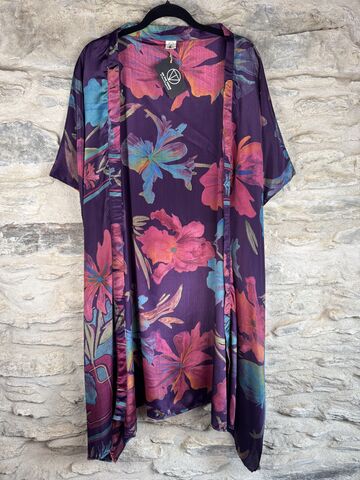SHORTER,LONG,KIMONO,STYLE,JACKET,ONE,SIZE,UK10,to,28:,purple,,pink,,blue,,floral,purple, pink, blue, floral, long, Kimono, style, jacket, curvy, plus, size, on, the, verge