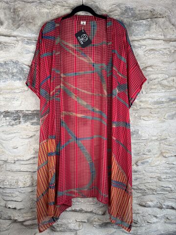 SHORTER,LONG,KIMONO,STYLE,JACKET,ONE,SIZE,UK10,to,28:,pink,,blue,,metallic,threads,pink, blue, floral, long, Kimono, style, jacket, curvy, plus, size, on, the, verge