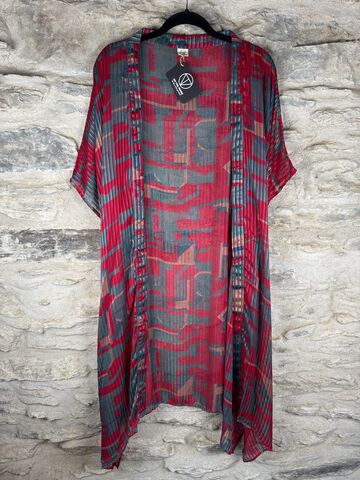 SHORTER,LONG,KIMONO,STYLE,JACKET,ONE,SIZE,UK10,to,28:,pink,,grey,,abstract,pink, grey, abstract, floral, long, Kimono, style, jacket, curvy, plus, size, on, the, verge