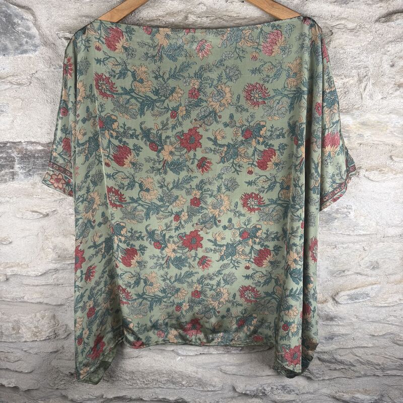 FREEDOM TOP ONE SIZE UK 12 to 20: green, choral and sand, floral - product images  of 