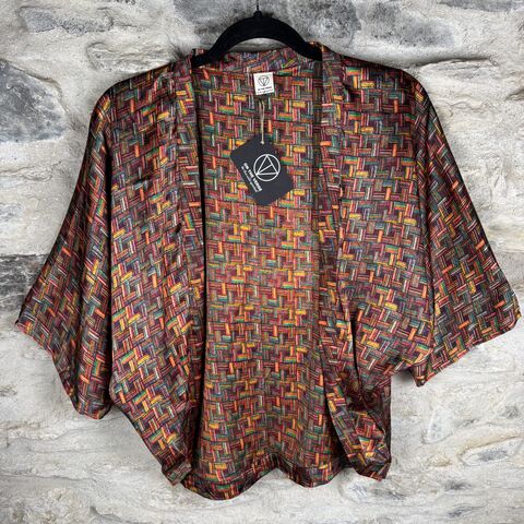 PETITE,KIMONO,STYLE,JACKET,UK8,to,UK12:,red,,green,,yellow,,abstract,red, green, yellow, abstract, Petite, Kimono, style, jacket, handmade, ireland 