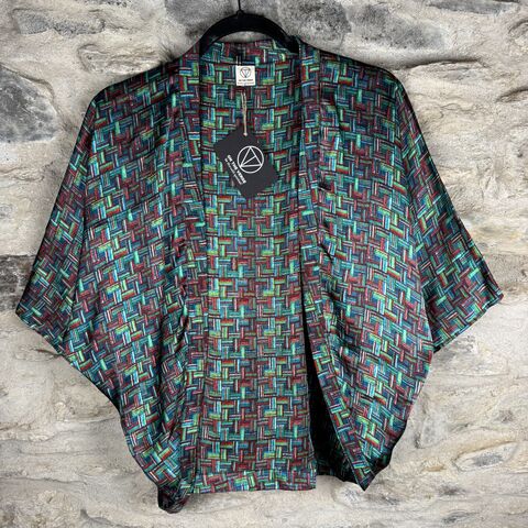 PETITE,KIMONO,STYLE,JACKET,UK8,to,UK12:,blue,,teal,,green,,red,,abstract,blue, teal, green, red, abstract, Petite, Kimono, style, jacket, handmade, ireland 
