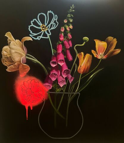 'Belle,Epoque',flowers, detailed, realism, belle epoque, black, modern, contemporary, vivid