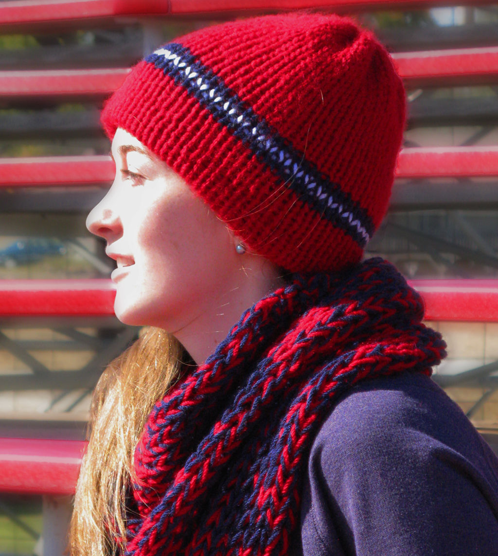 Red Pin Stripe Beanie - product images  of 