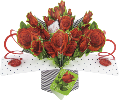 Second,Nature,Pop,Ups,-,Roses,(With,Love),Second Nature Pop Ups, Original Pop-ups, Pop up greeting card, Pop up, Pop-up, Pop-ups, Roses, Flowers, General, Open, Red, With Love