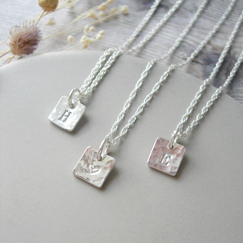 Little Initial Square Necklace - product images  of 