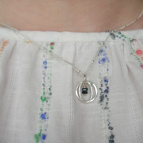 Sapphire,Swirl,Pendant,sapphire pendant, sapphire necklace, hazey designs