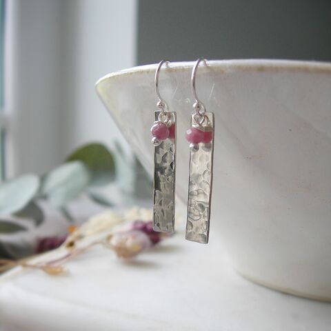 Pink,Tourmaline,Long,Earrings,pink tourmaline earrings, long pink earrings