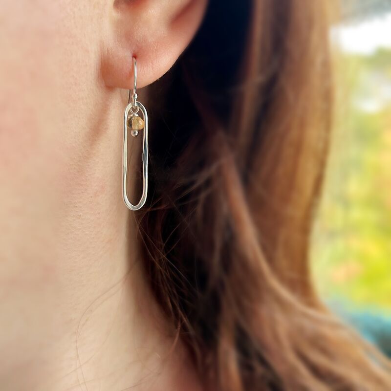 Citrine Long Oval Earrings - product images  of 