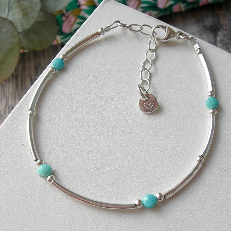 Turquoise Hammered Silver Bracelet - product images  of 