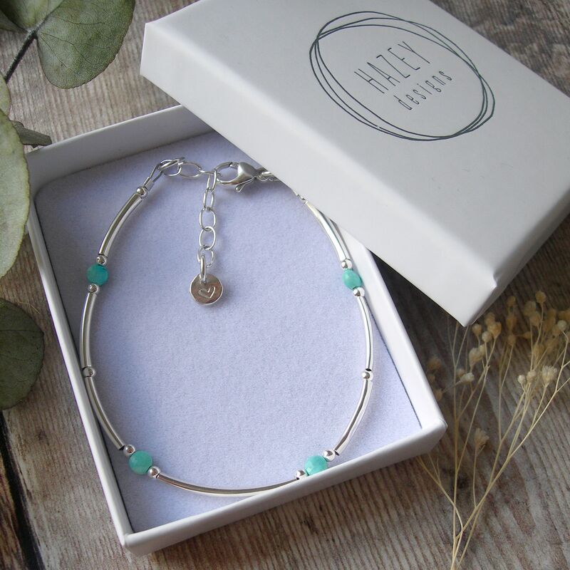 Turquoise Hammered Silver Bracelet - product images  of 