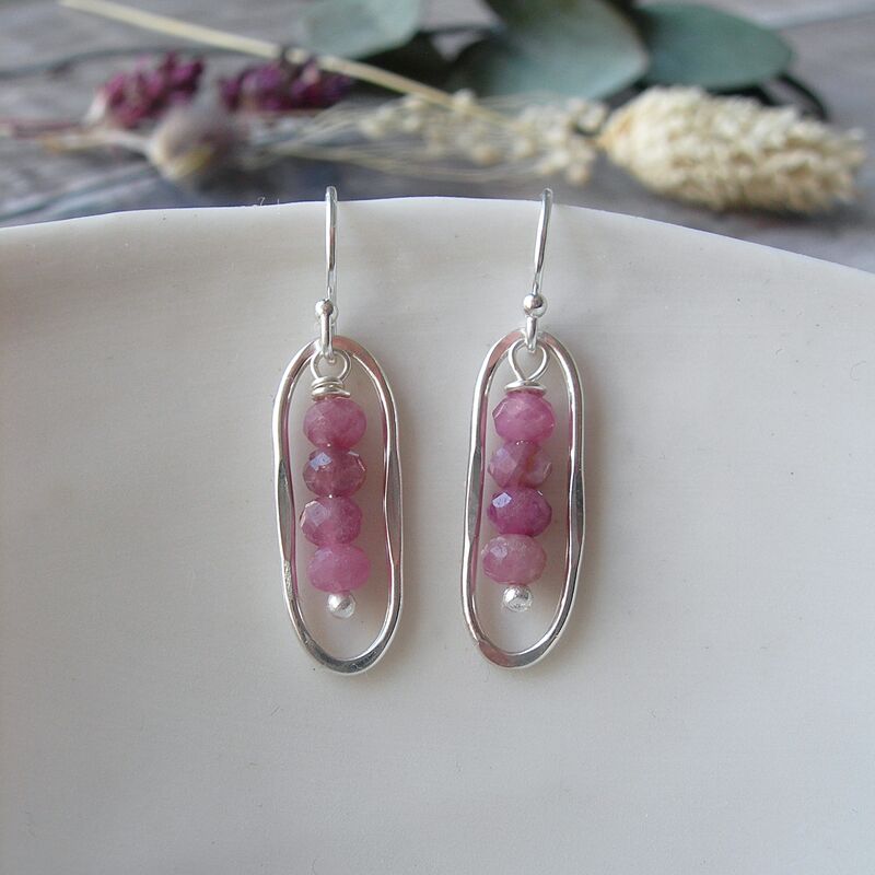 Pink Tourmaline Oval Earrings - product images  of 
