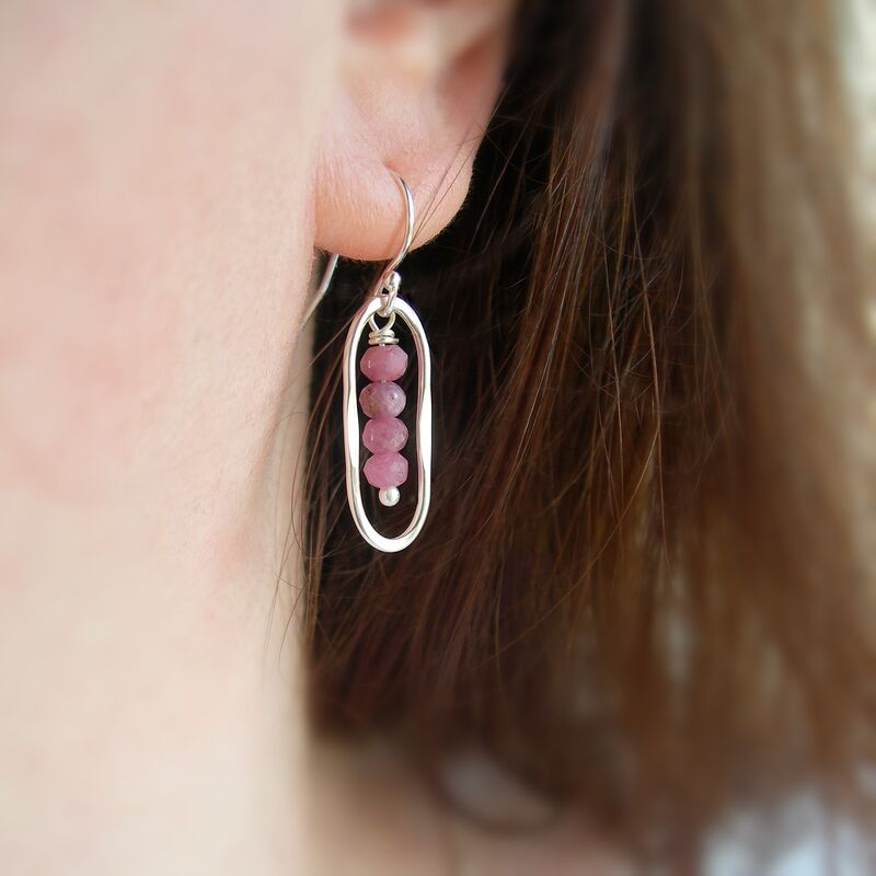 Pink Tourmaline Oval Earrings - product images  of 