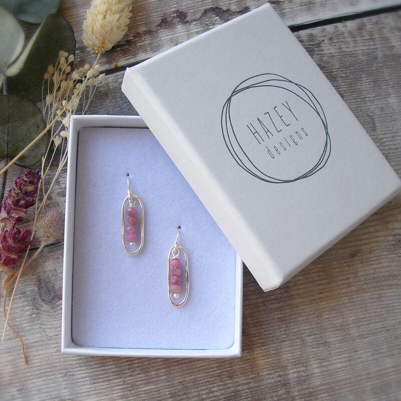 Pink Tourmaline Oval Earrings - product images  of 
