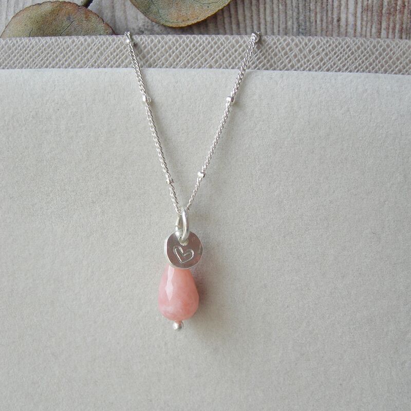 Pink Opal Heart Pendant  - product images  of 