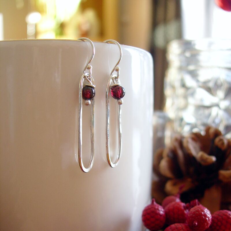 Garnet Long Oval Earrings - product images  of 