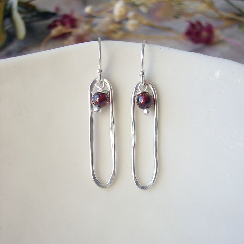 Garnet Long Oval Earrings - product images  of 
