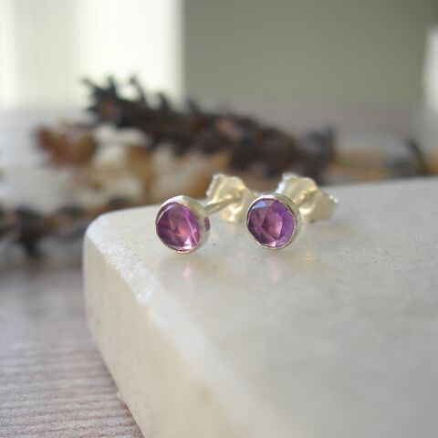 Amethyst,Birthstone,Sterling,Silver,Studs,amethyst birthstone studs, amethyst studs, amethyst earrings