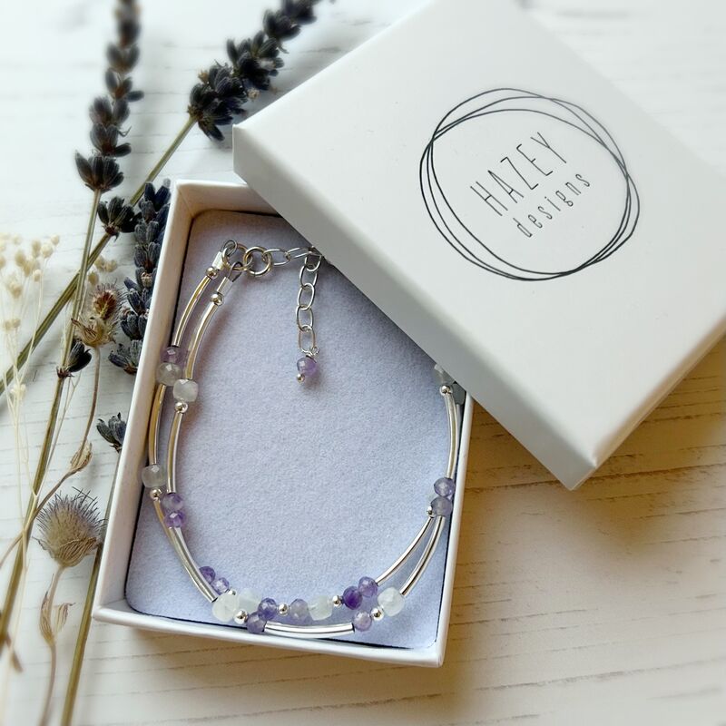 Amethyst and Moonstone Double Stranded Bracelet - product images  of 